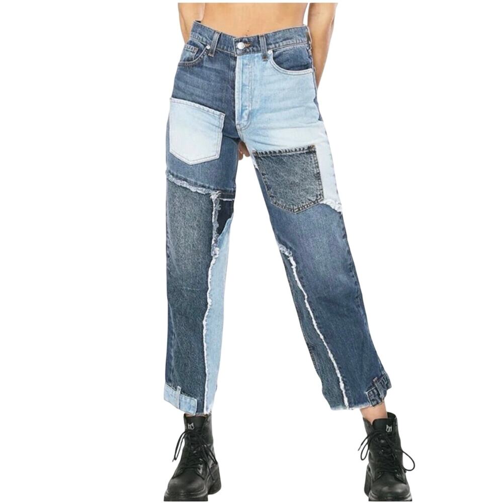 REVICE Women’s Matchmaker Patchwork Upside Mixed Denim Jeans